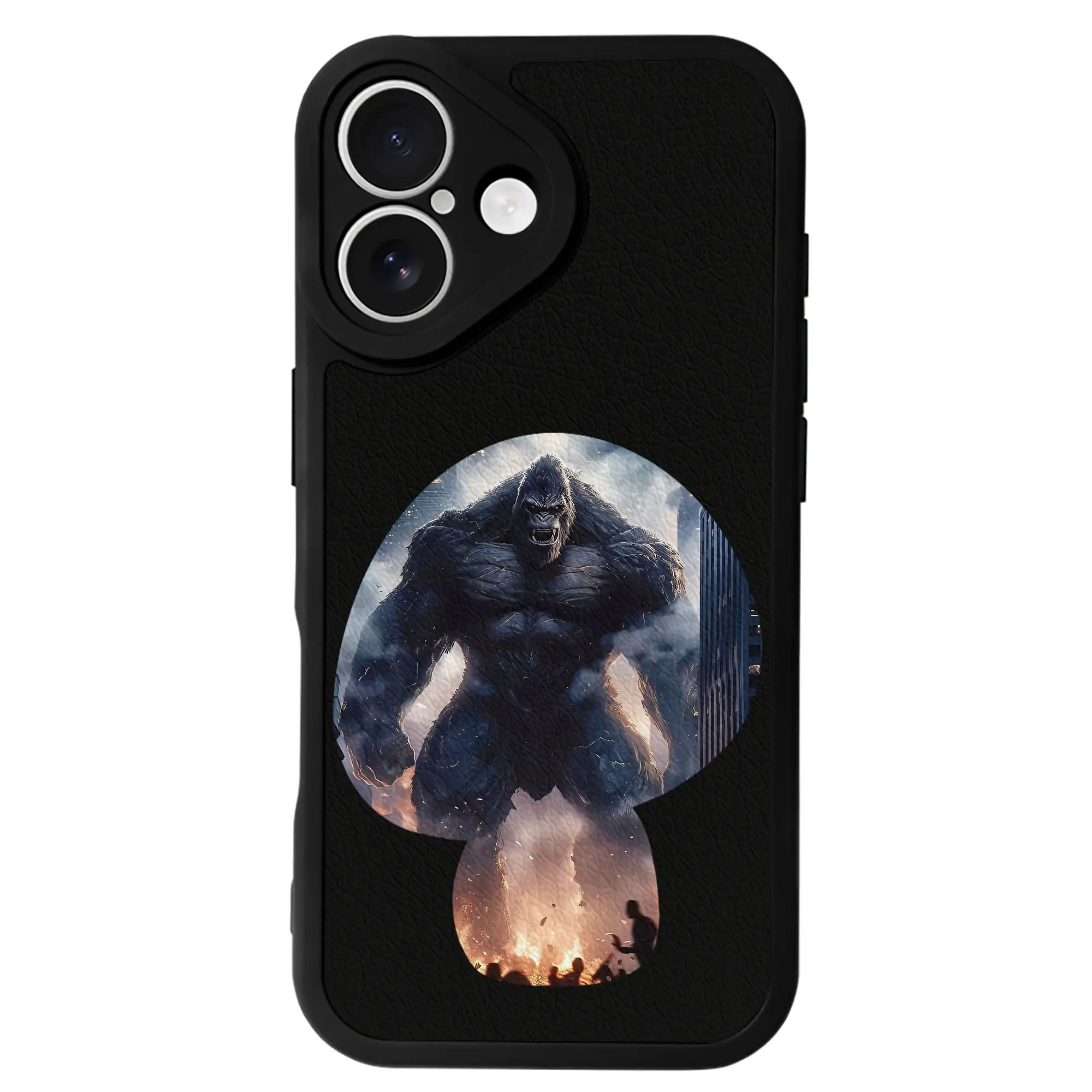 ゴジラ グッズ,キングコング - IPhone 16シリーズ対応 ・ シリコンスマホケース ・ レザー調 ・ 高精度フィット ・ 耐衝撃 ・ ワイヤレス充電対応 ・ 精密カット